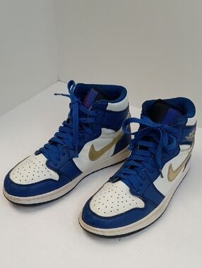 Nike Air Jordan 1 Mid Royal Blue White Sneakers Size 6 Youth